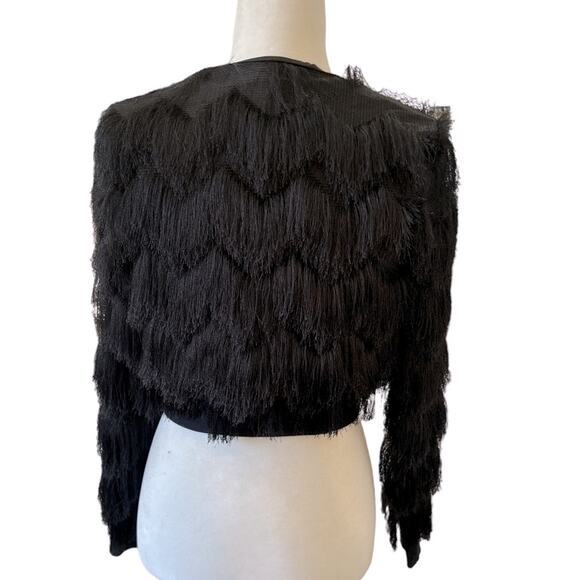 Black Fringe Women's Jacket - Picture 6 of 9